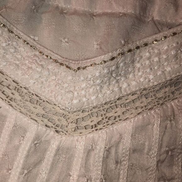 AE L Lace Halter Ruffled Crop Top Beaded Tassels - Picture 9 of 12